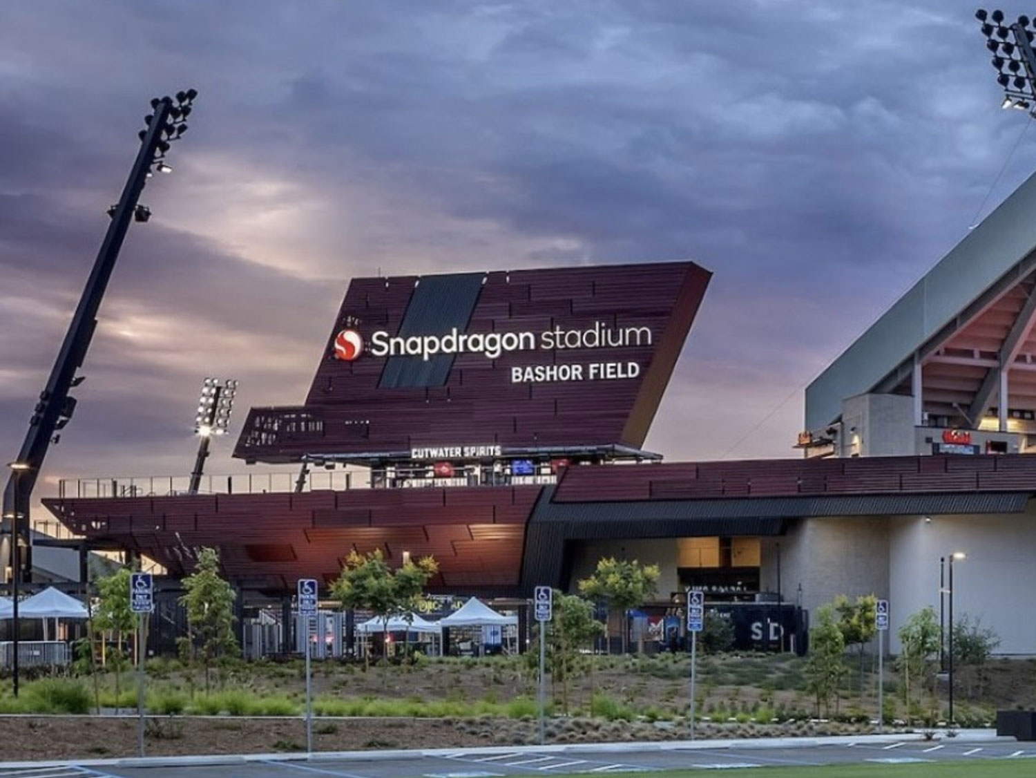 Snapdragon Stadium in Mission Valley, home of the 2026 SDCCU Poinsettia Bowl